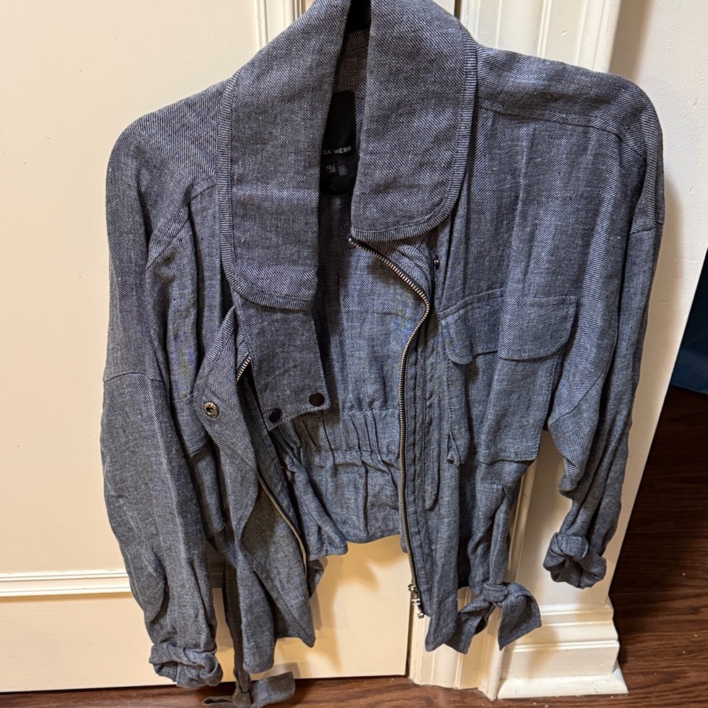 Marissa Webb denim/linen jacket